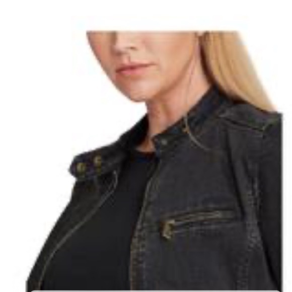 Lauren Black Denim Jacket XL - Picture 2 of 7